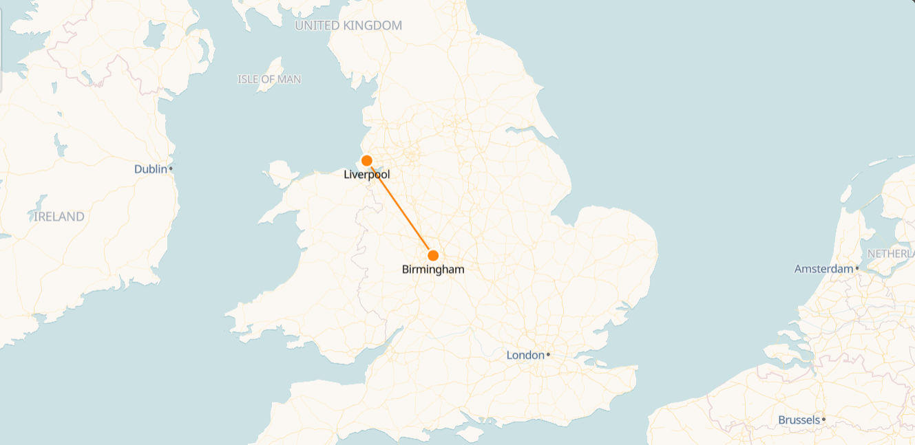 London Manchester train map