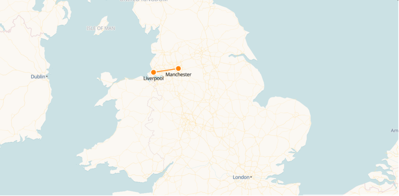 London Manchester train map